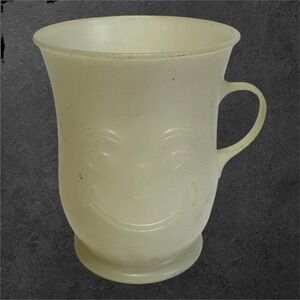 Vintage Kool-Aid Smiley‎ Face Plastic Cup Mug White Translucent